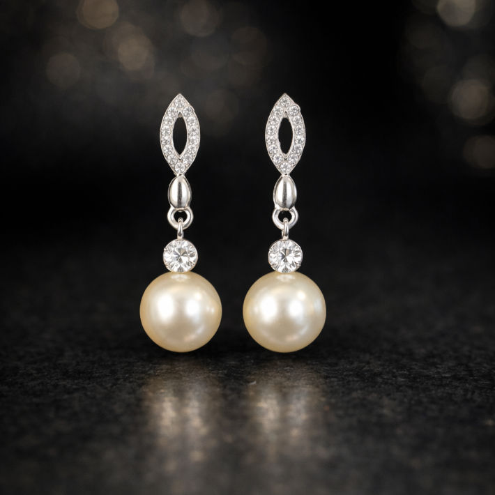 Aros Colgante de Perlas.